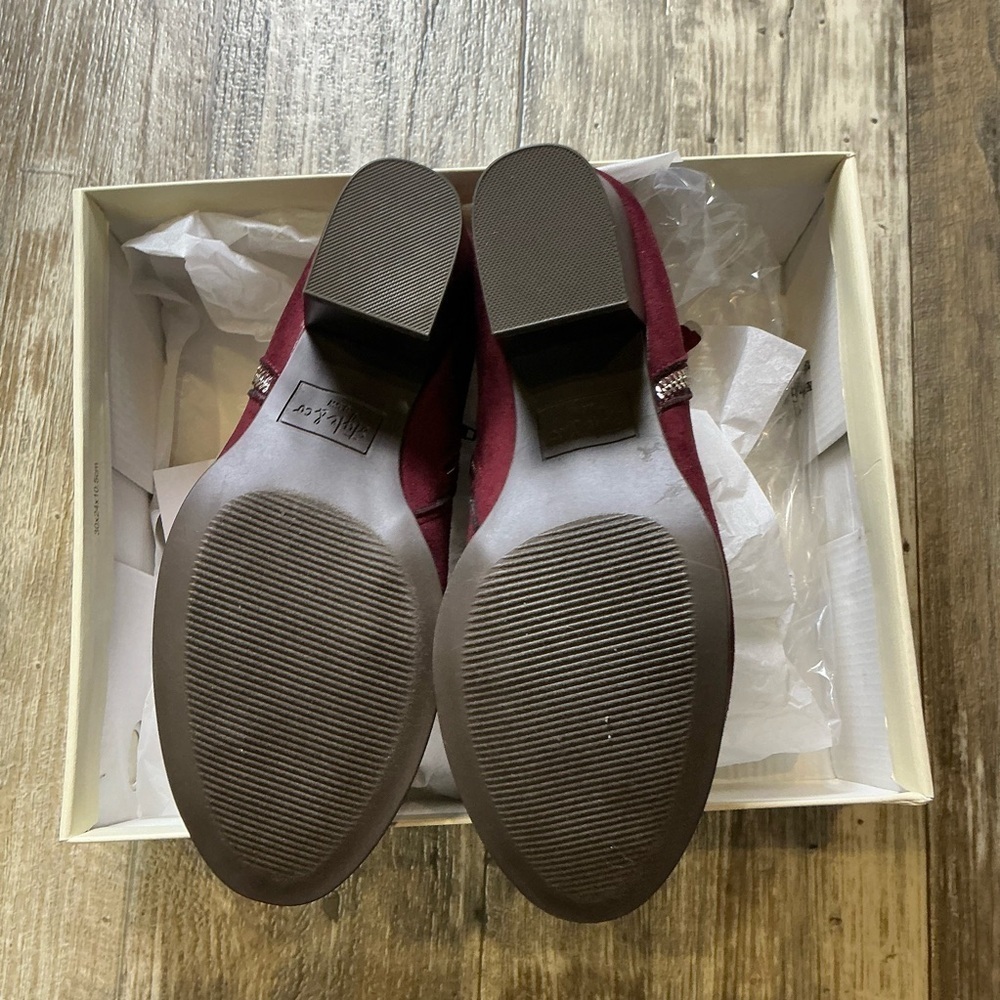 Style & Co. Deep Red Ankle Booties Size 8.5 W - Picture 6 of 12